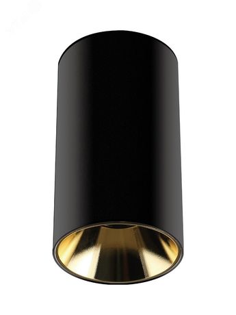 Светильник светодиодный ДПО GU10 без лампы круглый черный корпус золотой рефлектор Jazzway - 5031364