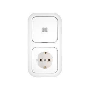 Беларусь Блок 1 кл выкл С индик+розетка эк В-РЦ-673 - Bylectrica