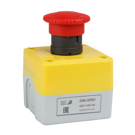 Пост кноп авар стоп OptiSignal D22 C5-BK-1-ESTR-01 1НЗ возв пов XALK178 |338521| КЭАЗ