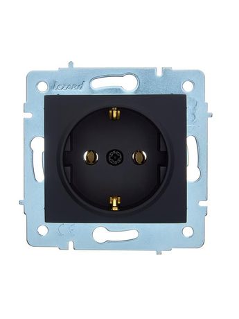 Розетка 1-м СП ASTI 16А IP20 с заземл. термопласт механизм черн. бархат. LEZARD 7081-4288-122B