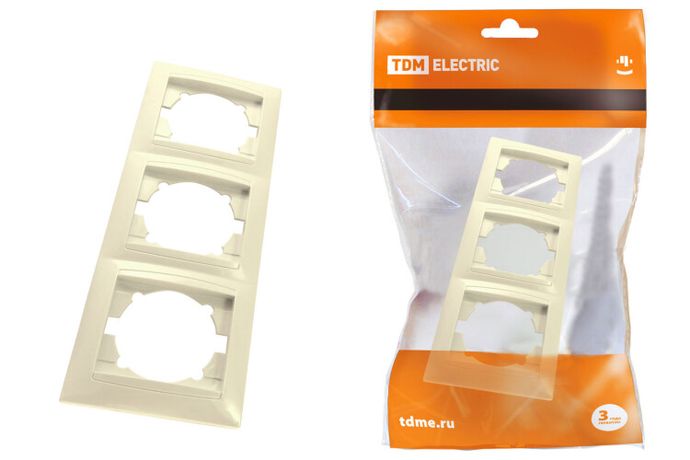 Рамка 3-х постовая горизонтальная сл. кость "Лама" | SQ1815-0131 TDM