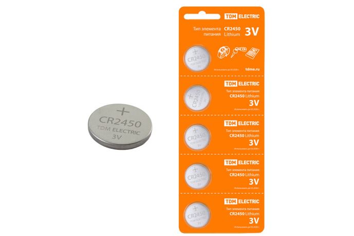 Элемент питания CR2450 Lithium 3V BP-5 | SQ1702-0031 TDM