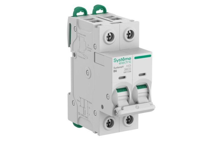 Автоматический выключатель (АВ) B 6A 2P 6kA 400В Systeme9 - S9F21206 APC