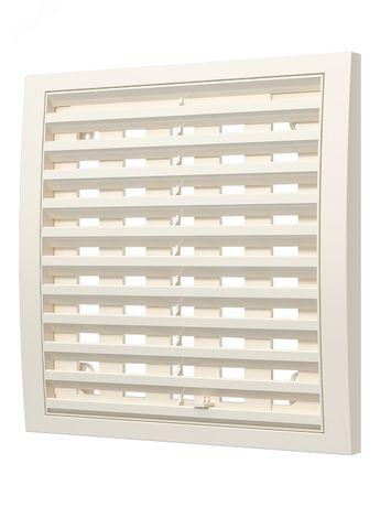 Решетка вентиляционная наружная регулируемая, из ASA пластика 200х200, цвет Слоновая кость - 2020РРПН Ivory ЭРА 18516