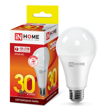 Лампа светодиодная LED-A70-VC 30Вт грушевидная 3000К тепл. бел. E27 2850лм 230В IN HOME 4690612024127