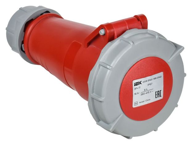 Розетка переносная ССИ-2142 16А 4п 3P+PE 6ч 380В IP67 IEK PSR22-016-4-0-67 IEK (ИЭК) арт. PSR22-016-4-0-67