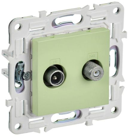 Розетка двойная TV+SAT SKANDY SK-A13G мятный IEK SK-AF20-O-K06