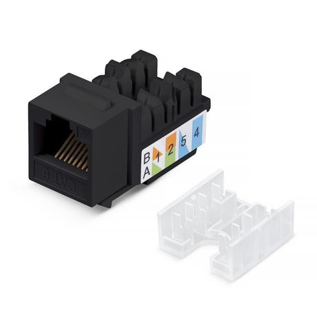 Вставка Keystone Jack RJ-45, категория 6, заделка тип 110, черная, со стяжкой - KJ-RJ45-Cat.6-90-SW-BK Cabeus 10102c
