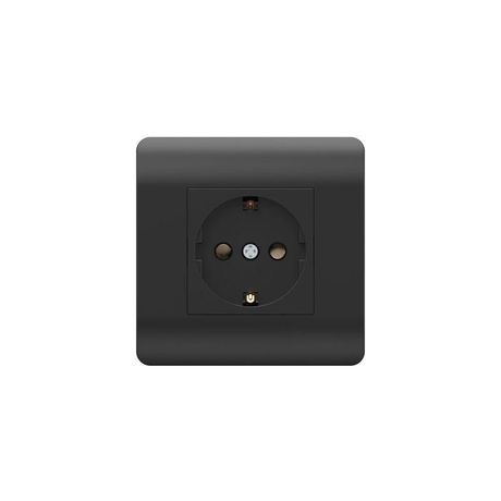 Розетка с/з со шторками, 16А, черный(NEW3-E) | 431484 CHINT