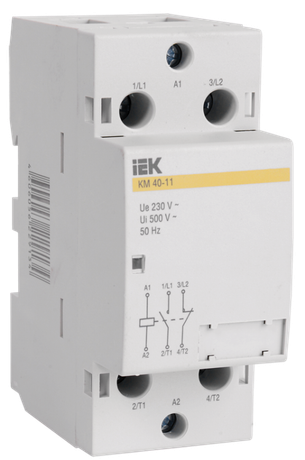 Контактор модульный КМ40-11 40А/2п 1з AC IEK MKK10-40-11
