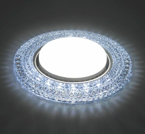 Светильник встраиваемый с белой LED подсветкой CD4020 потолочный GX53 без лампы прозрачный | 41293 Feron