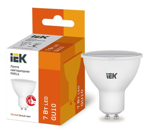 Лампа светодиодная LED 7Вт GU10 220В 3000К PAR16 софит | LLE-PAR16-7-230-30-GU10 IEK