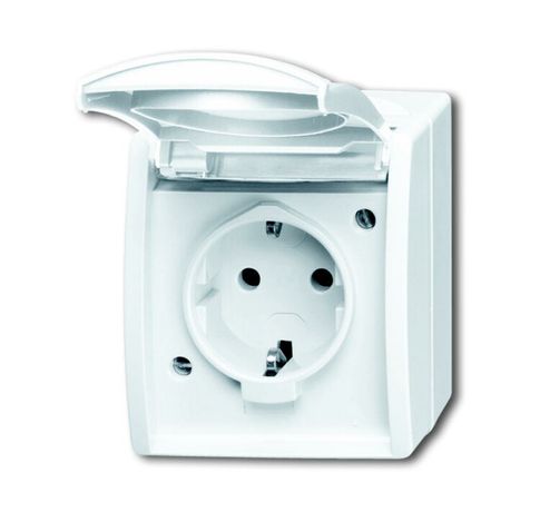 Розетка SCHUKO 16А 250В IP44 для открытого монтажа, серия ocean, цвет альпийский белый | 2083-0-0846 2CKA002083A0846 ABB