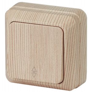 Переключатель 1-кл. ОП Quadro 10А IP20 2-103-11 250В сосна Intro Б0027639 ЭРА