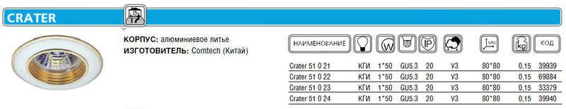 Светильник ИВО-50w 12в GU5.3 никель/золото/никель - P00273/2 Комтех