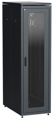 Шкаф напольный сетевой 19'' LINEA N 47U 800х1000мм стеклянная передняя дверь. задняя перфорированная черный - LN05-47U81-GP IEK