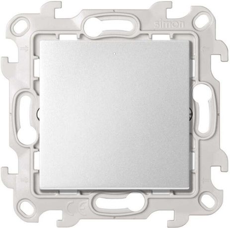Однополюсный выключатель с подсветкой 10AX 250В цвета алюминий S24 Harmonie | 2420104-033 Simon
