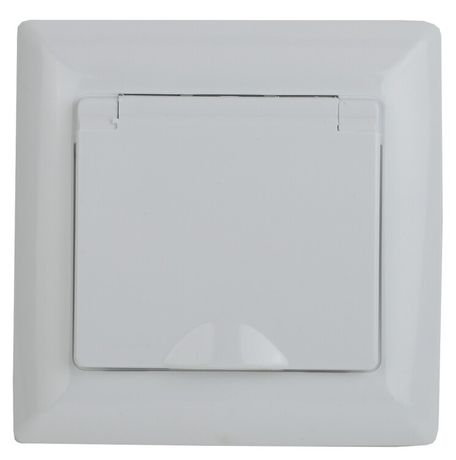 Розетка однофазная скрытого монтажа (моноблок, ) с заземлением со шторками белый крышкой в многоместные рамки не устанавливается 16А 250В IP44 винтовые зажимы 4-209-01 Intro Solo - Б0043361 ЭРА