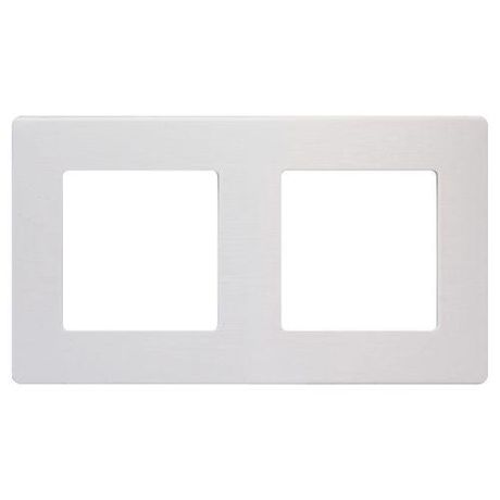 Рамка для розеток и выключателей Серия 12 12-5102-01М на 2 поста, Сатин, белый матовый | Б0065746 ЭРА