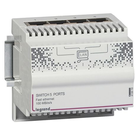 Коммутатор 10/100Мбит 4вых. RJ45. размер: 4DIN Leg 413010 Legrand