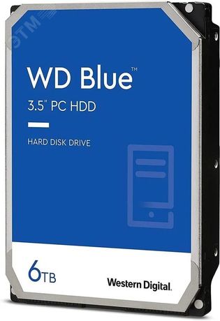 Жесткий диск 6Tb Blue 3.5'', SATAIII, 5400 об/мин, 256 МБ - WD60EZAZ Western Digital 1000621787