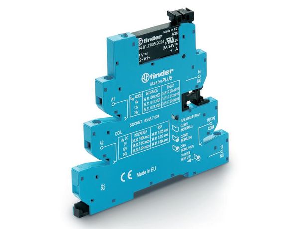 Интерфейсные модули реле MasterPLUS: Твердотельные реле, Винтовые клеммы, 1 выход 2A-24VDC, 125VDC - 393071259024 FINDER 39.30.7.125.9024