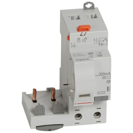 Дифференциальный блок DX3 - тип AC 300 мА селективный 2П 230 В~ 63 А 2 модуля | 410424 Legrand