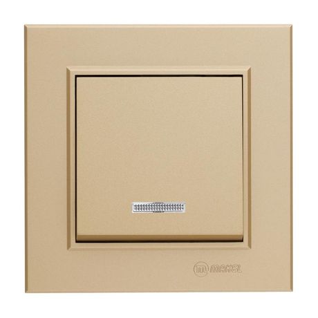 Переключатель 1-кл. СП Karea 10А IP20 латунь с подсветкой Makel 56057025