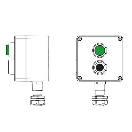 Взрывозащищенный пост управления из алюминия CPE-A-12-(1xP1B(11)-1xLG(250))-1xKAEPM2MHK-20(C)1Ex d e IIC Т5 Gb / Ex tb IIIC T95°C Db IP66 - 2201.121.22.120P ДКС