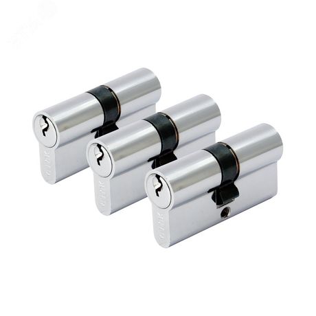 Комплект из цилиндровых механизмов одинаковой секретности для врезных замков, АЛЛЮР 3 ЦИЛИНДРА A 70CP хром - 7622 ПТК