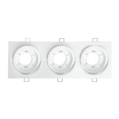 Светильник встраиваемый GX53R-3ST-W металл под лампу GX53 230В поворотный тройной белый | 4690612021577 IN HOME