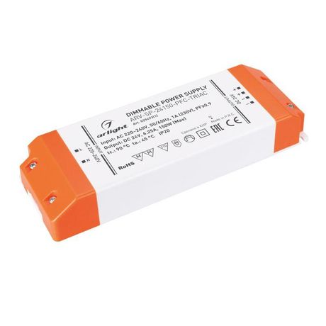 Блок питания ARV-SP-24150-PFC-TRIAC (24V, 6.25A, 150W) (Arlight, IP20 Пластик, 5 лет) - 029493(1)