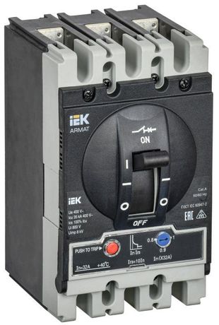 Выключатель автоматический в литом корпусе ARMAT 3P типоразмер S 35кА 32А расцепитель термомагнитный регулируемый - AR-MCCB-3S-035-0032A-ATUC IEK