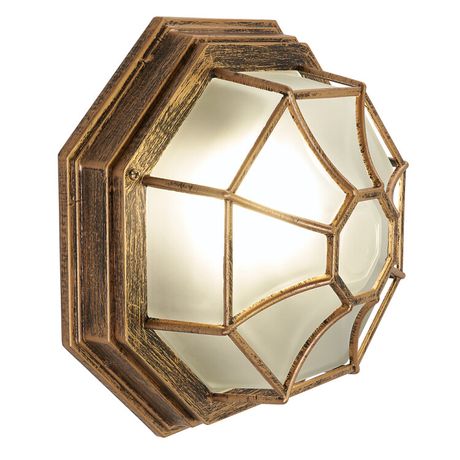 Светильник архитектурный декоративный уличный PL661 60W 230V 270*270*120 черное золото (на стену/потолок) | 11651 Feron