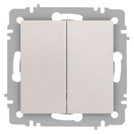 Выключатель двухклавишный, в рамку (скрытого монтажа) шампань 10А 250В винтовые зажимы Intro Accent 6-106-04 - Б0063491 ЭРА