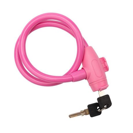 Тросовый замок взломостойкий для велосипедов и колясок с ключом 65 см розовый | 79-0364 ЧЕТЫРЕ СЕЗОНА MEET