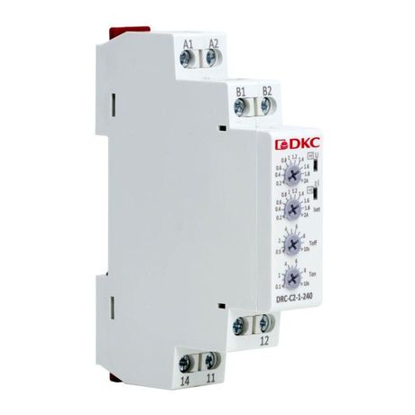 Реле контроля тока, тип DRC, 0.2-2А, конфигурация контакта 1CO, 24-240 AC/DC | DRC-C2-1-240 DKC ДКС