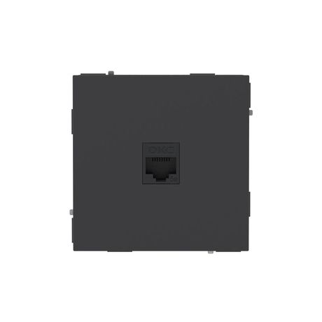 Компьютерная розетка RJ-45 без шторки, кат.5е одинарная, KANT, черный уголь - 7012663 ДКС DKC арт. 7012663