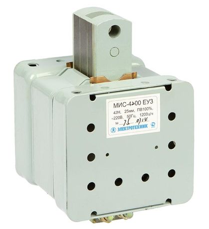 Электромагнит МИС-4200 ЕУ3 220В толкающее исп.ПВ 100% IP20 с жесткими выводами Электротехник ET053658