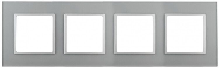 Рамка для розеток и выключателей алюминий стекло ЭРА Elegance 14-5104-03 - Б0034526