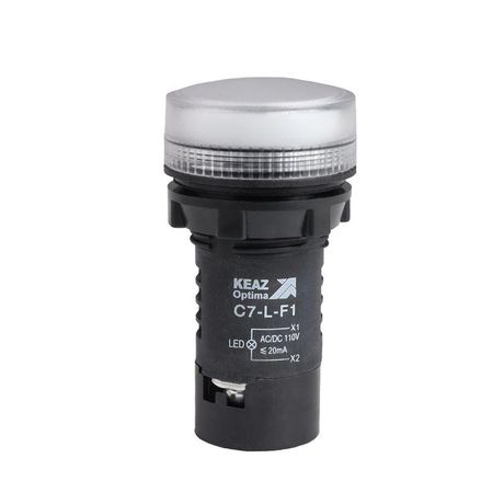 Лампа светодиодная OptiSignal Compact D22 C7-L-F1 белая 110 В AC/DC XB7EV01GP | 362154 КЭАЗ 362153