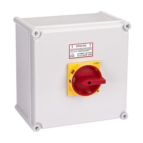 ЗАКРЫТОГО ИСПОЛНЕНИЯ IP65 - MSD125311R ГЛАВНЫЙ/АВАРИЙНЫЙ ВЫКЛЮЧАТЕЛЬ-РАЗЪЕДИНИТЕЛЬ 3P 125A APC