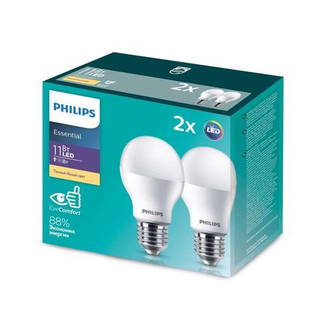 Лампа светодиодная ESSLEDBulb 11Вт E27 3000К 230В 2CT/6 RCA Philips 929001900227 / 871869682216600