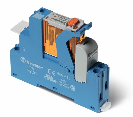 Интерфейсные модули реле, Светодиод + диод, Контакты AgNi, 1CO 16A, 12VDC - 4C0190120050SPA FINDER 4C.01.9.012.0050SPA