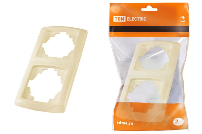 Рамка 2-х постовая горизонтальная сл. кость "Онега" | SQ1805-0053 TDM