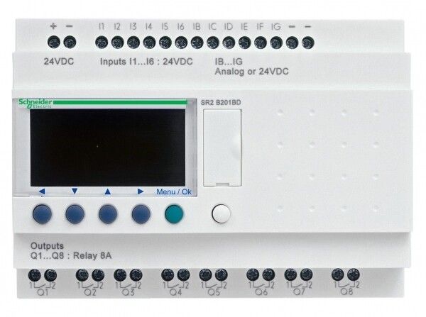 Комплект ZELIO LOGIC (компактное реле+ПО+кабель SR2USB01) 12вх/8вых 100-240В SchE SR2PACK2FU Schneider Electric
