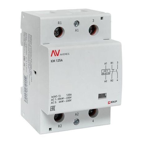Контактор модульный КМ 125А 1NC+1NO 230VAC (3 мод.) AVERES | km-av-3-125-11-230V EKF
