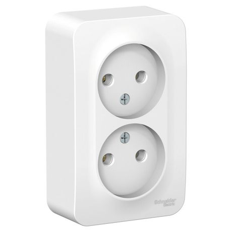 Розетка 2-м ОП Blanca 16А IP20 250В без заземл. защ. шторок с металлич. пластиной бел. SE BLNRA000221 APC
