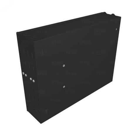 Кросс оптический настенный частично укомплектованный 24/32 порта FC/ST (планка FC/ST-4шт, планка-заглушка-1шт, сплайс-кассета-1шт) черный RAL 9005 - ЦБ-00149332 NTSS NTSS-WFOB-ST-24/32-FC/ST-S0010-BL