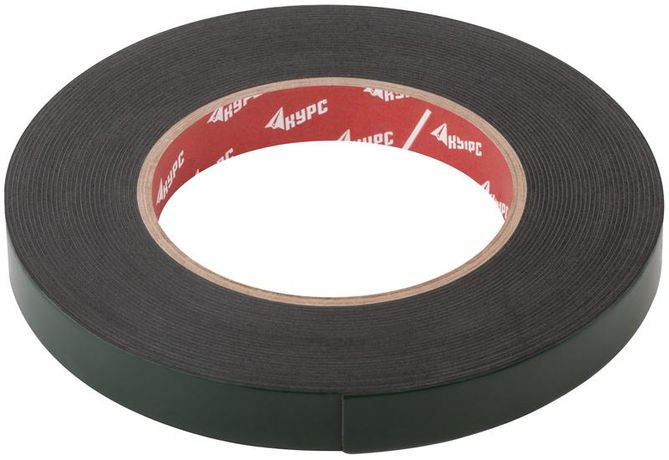Лента монтажная клейкая на вспененной основе 15ммх10м черн. КУРС 11784